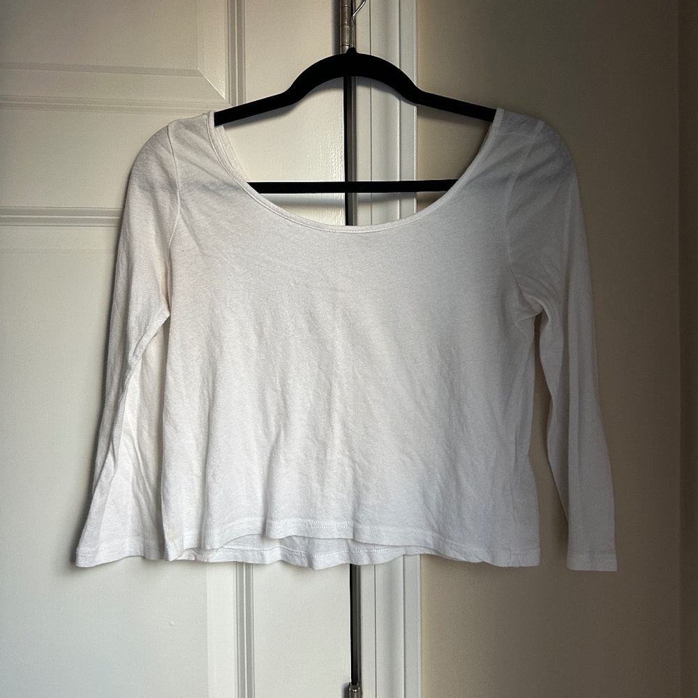 L.A. Hearts x PacSun White Quarter Sleeve Top Size M Waist Length
